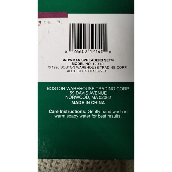 Boston Warehouse Snowman Spreader Set Of 4 Let it Snow - Picture 2 of 5